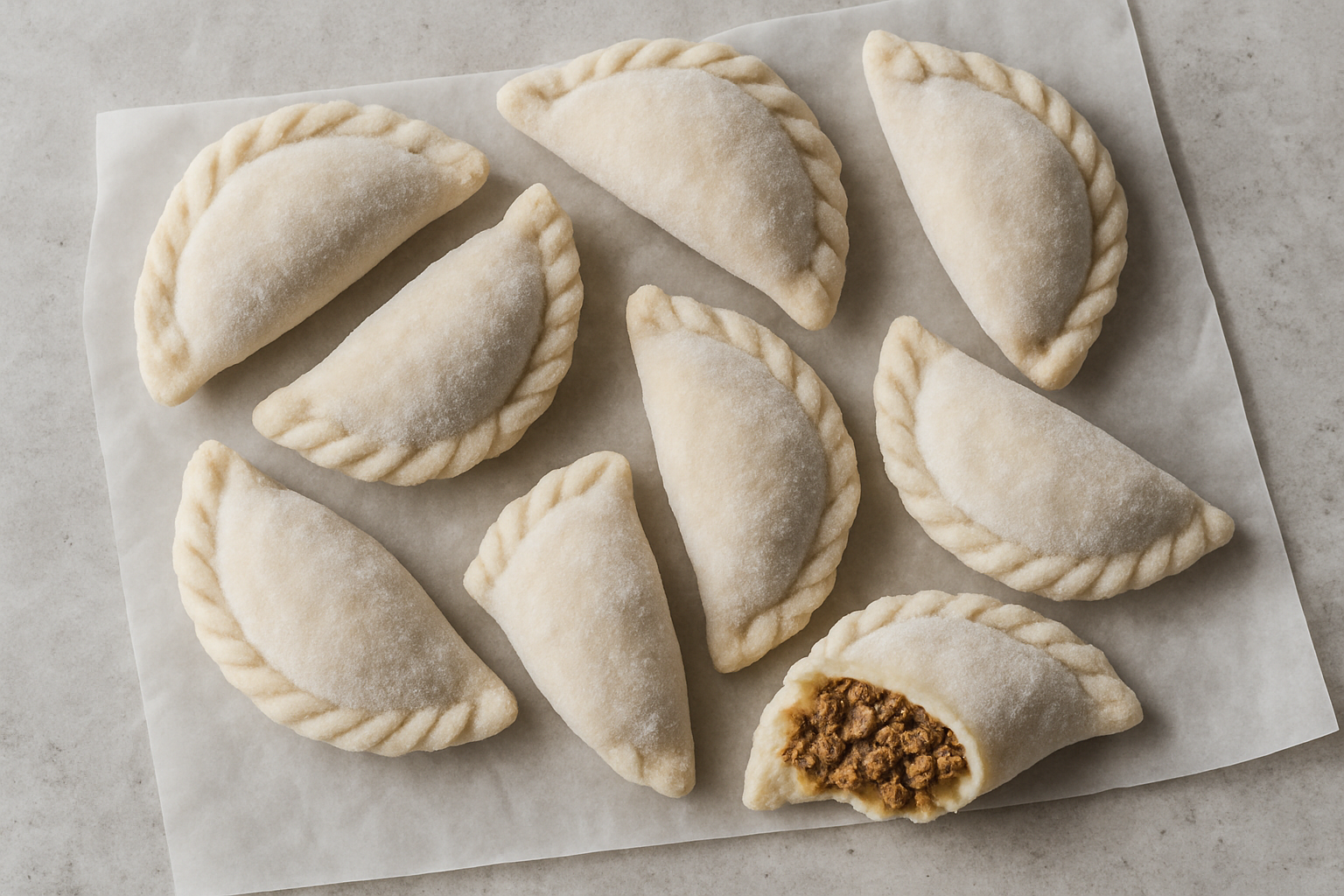 Empanadas de carne congeladas listas para freír